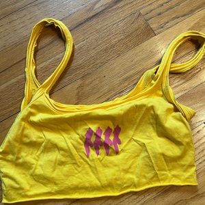 Inamorata yellow and pink logo crop top perfect condition